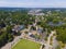 First Baptist Church aerial view in Worcester, MA, USA