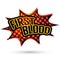 First blood Comic Speech Bubble. Vector