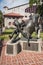 The First Bulldogger cowboy statue in Fort Worth, Texas