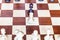 First chess pawn moves on chessboard