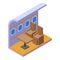 First class airplane icon isometric vector. Flight plane