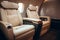 First class business luxury seats for vacations or corporate airplane travel AI generated