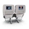 First Class Passenger Double Aircraft Seat. 3D Illustration, isolated