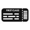 First class travel ticket icon simple vector. Suitcase vacation