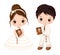 First Communion for Kids. Vector 1st Communion for Cute Little Girl and Boy