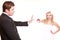 First crisis in marriage. Wedding couple relationship difficulties.