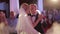 First dance of the groom and bride. Dance in the destaurant. Video wedding