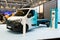 First hydrogen Renault Master Hyvia van alongside its Hydrogen Refuelling Station presented at the Hannover IAA Transportation