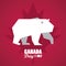 First july canada day celebration poster with bear