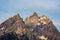 First Light Hits To Top of Grand Teton