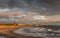 First light on Tynemouth`s Longsands beach