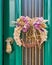 First of May wreath on vintage green door