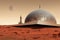 First mosque on Mars. Futuristic 3D image