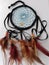 First  nations dreamcatcher made by a first nations person in Canada on a white background