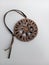 First nations leather dreamcatcher isolated on a white background