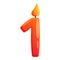 First number candle icon, cartoon style
