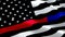 First Responder USA. Thin Blue Line Thin Red Line Embroidered U.S. American Flag Brass Grommets. Emergency medical responder. Flag