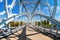 First in Russia steel arch bridge on river Msta in Borovichi