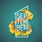 First September with Autumn leaves Background