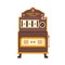 First slot machine Liberty Bell. Retro gambling casino item. Vector illustration.