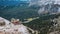 First snow in Dolomites, Rosegarten, refugio Vajolet. Beauty world