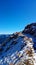 First Snow over a Mountain Path Italian Alps