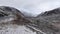 First snow on Sognefjellet mountain pass road in Norway