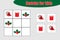 First Sudoku game with christmas pictures for children, easy level, education game for kids, preschool worksheet