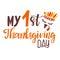 First Thanksgiving Day, Calligraphy Vector Text