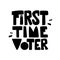 First time voter hand lettering sticker