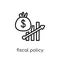 fiscal policy icon. Trendy modern flat linear vector fiscal policy icon on white background from thin line Fiscal policy