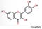 Fisetin molecule. It is plant flavonol from the flavonoid group of polyphenols. Skeletal chemical formula