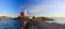 Fisgard Lighthouse at Sunset, Fort Rodd Hill National Historic Site, Victoria, BC, Vancouver Island, Canada