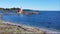 Fisgard Lighthouse with waves along the Pacific coast near Victoria, BC, Canada