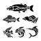 Fish Animal Aquatic Black Silhouette Illustration Vector