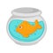 Fish in aquarium cartoon pet vector flat icon