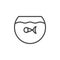 Fish in the aquarium line icon