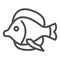 Fish for aquarium line icon, domestic animals concept, Goldfish sign on white background, aquarium fish silhouette icon
