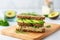 fish and avocado sandwich on multigrain bread