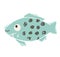 Fish baby cute print. Sweet sea animal.