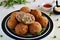 Fish balls with tuna and green peas