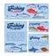 Fish banners, seafood temlplate