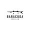 Fish barracuda minimal logo design