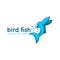 Fish bird logo design template