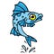 Fish blue water jump character illustration cartoon