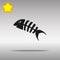 Fish bone black Icon button logo symbol