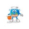 Fish bowl dribble basketball character. cartoon mascot vector