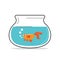 Fish bowl with goldfish vector illustration