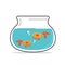 Fish bowl with goldfish vector illustration