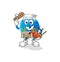 Fish bowl scottish with bagpipes vector. cartoon character